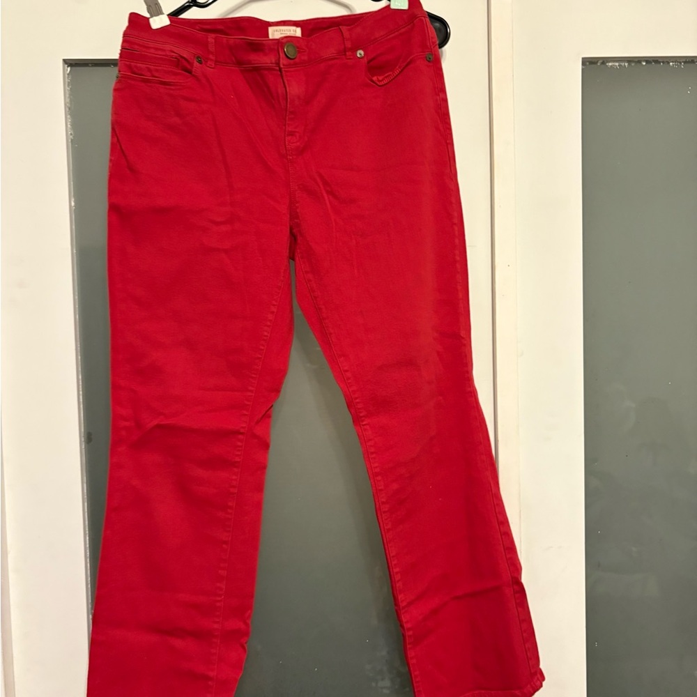 Coldwater Creek Red Flare Wide Leg Jeans